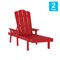 Flash Furniture Sonora Adjustable Adirondack Loungers w/Cup Holder, All-Wthr Recycled HDPE Lounge Chair, Red, 2PK 2-LE-HMP-070-01-RED-GG - alternate 9